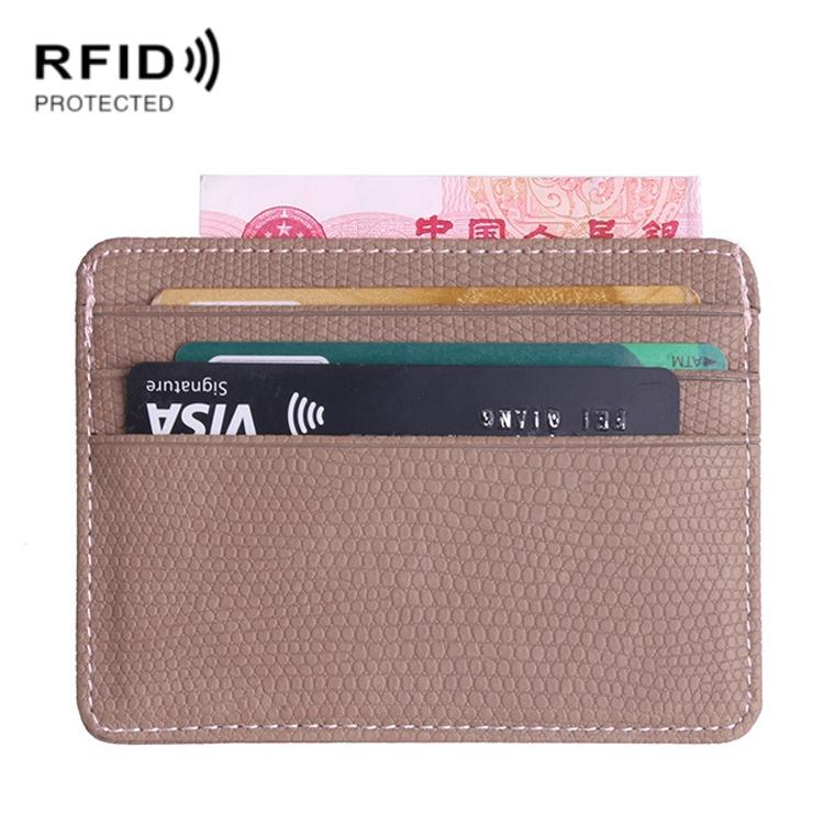 V562-C1094880950DBT-202508280455-02 Pu Rfid Card Holder with Lizard Pattern - Khaki - Image 3