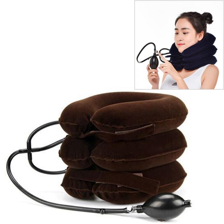 V562-C6840CH-202508292325-00 Full Cashmere Cervical Traction Instrument Neck Massage & Support - Coffee - Image 1