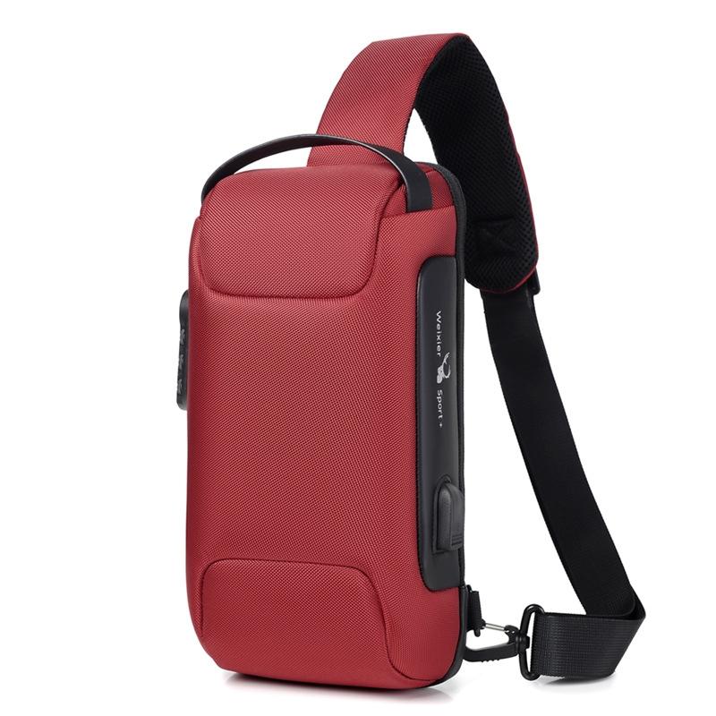 V562-D1026892060DBT-202508290635-00 Men's Anti Theft Oxford Chest Bag - Red - Image 1