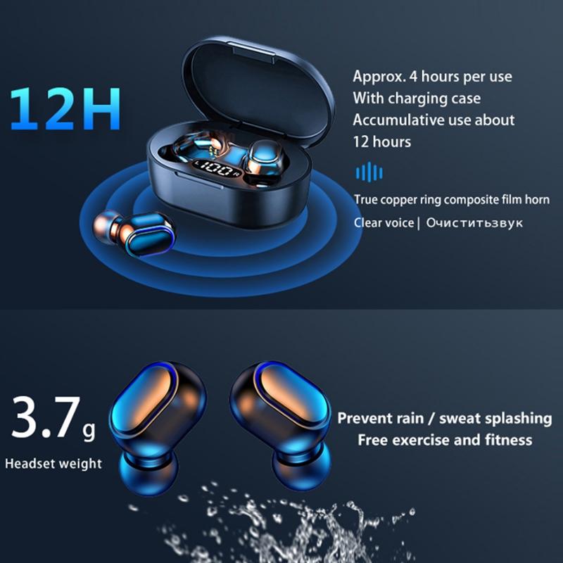 V562-D1052723060DBT-202508281645-05 Waterproof Tws Bluetooth 5.0 In-ear Headphones for Sports - Blue - Image 6