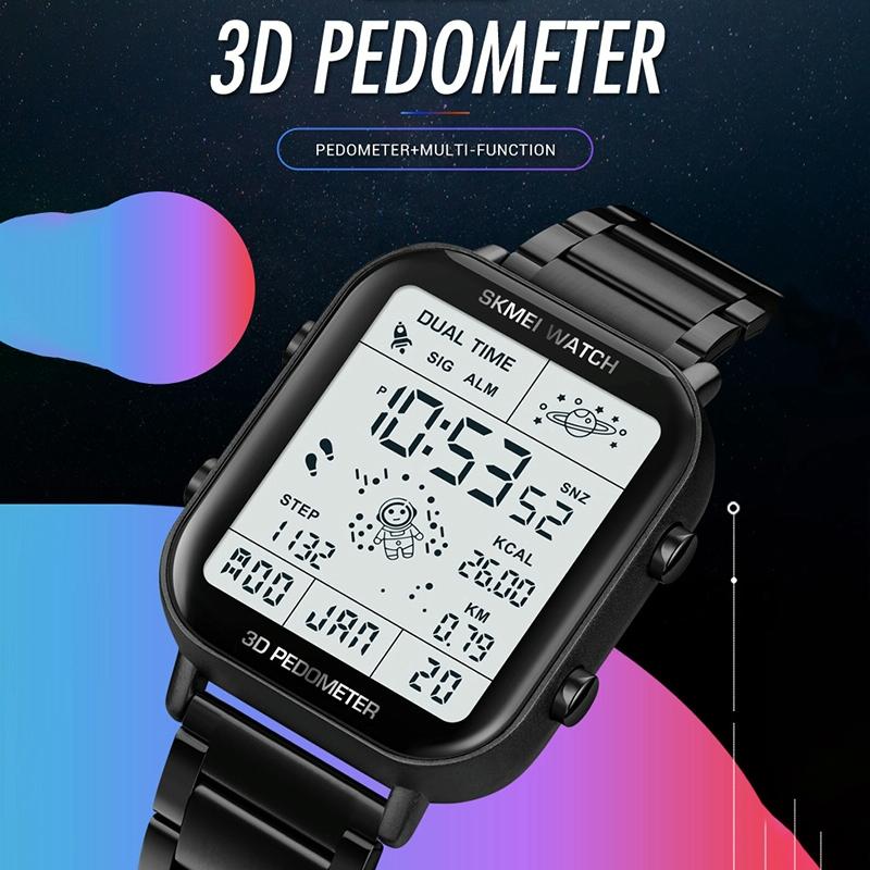 V562-D106827500ADE-202508281220-04 1888 Men Multifunctional Waterproof Digital Watch - Stainless Steel 30m - Black - Image 5