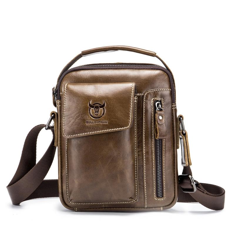 V562-D1092313850DBT-202508291225-00 Soft Leather Messenger Bag For Men - Chestnut Brown - Image 1