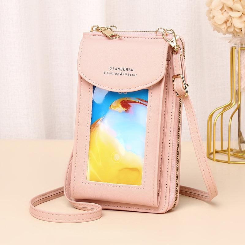 V562-D1096501060DBT-202508291210-00 Women Touch Screen Shoulder Bag For Mobile Phones - Light Pink - Image 1
