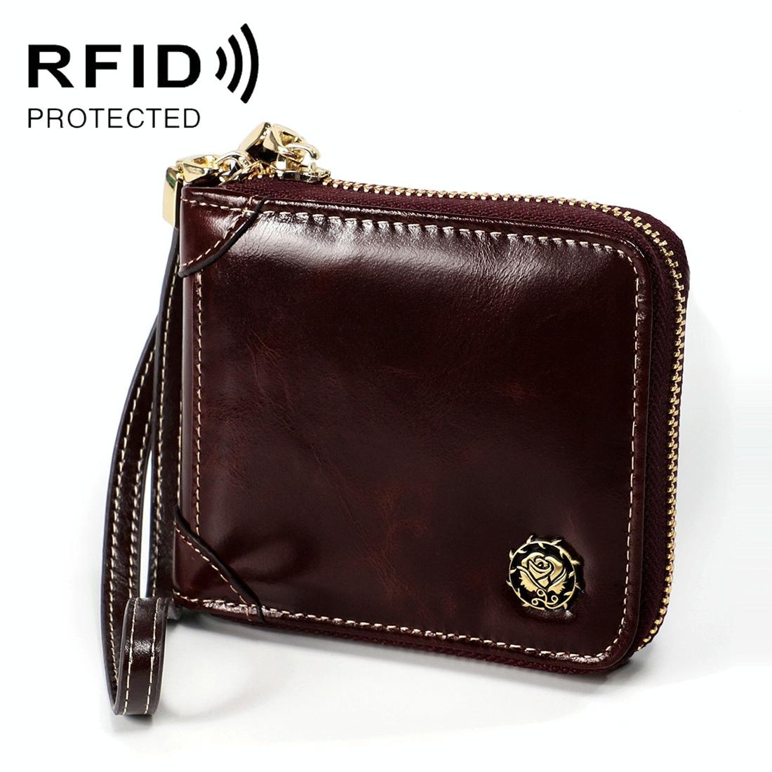 V562-E10069500ADE-202508281952-00 Rfid Leather Wallet with Lanyard - Multi-functional - Coffee - Image 1