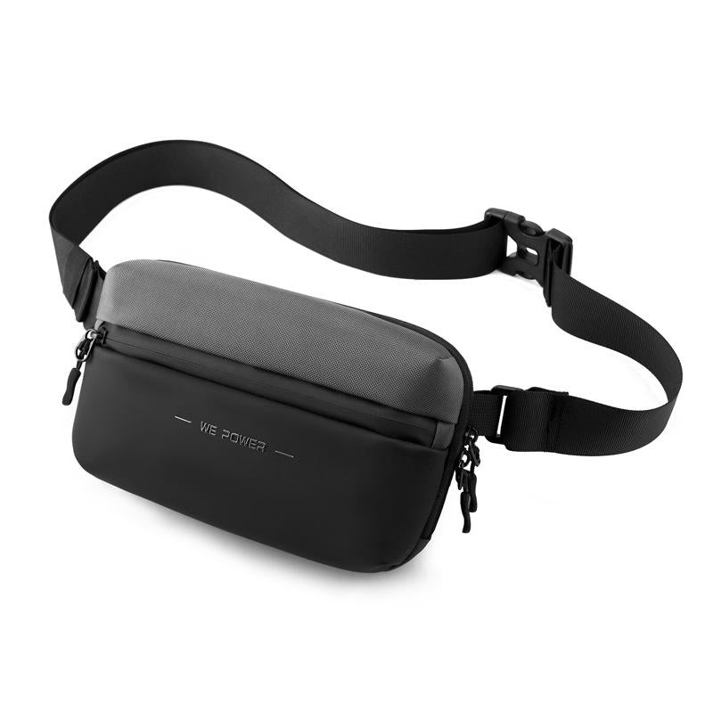 V562-E1012913060DBT-202508282316-00 Minimalist Men Chest Bag Outdoor Travel Waist Bag With Shoulder Strap - Grey - Image 1