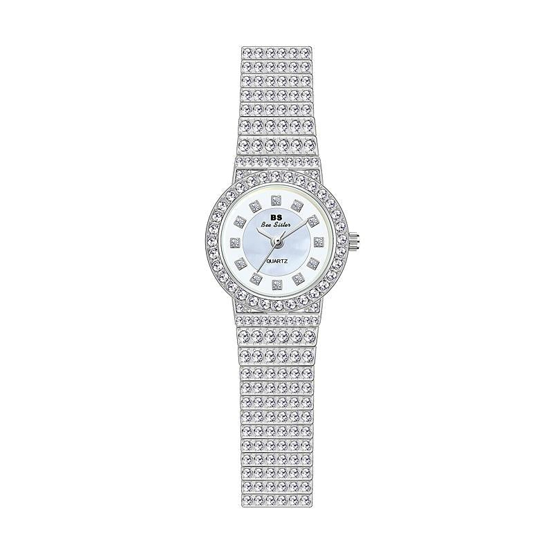V562-E1066252060DBT-202508290745-00 Starry Diamond Chain Women Wrist Watch - Silver Scale Surface - Image 1