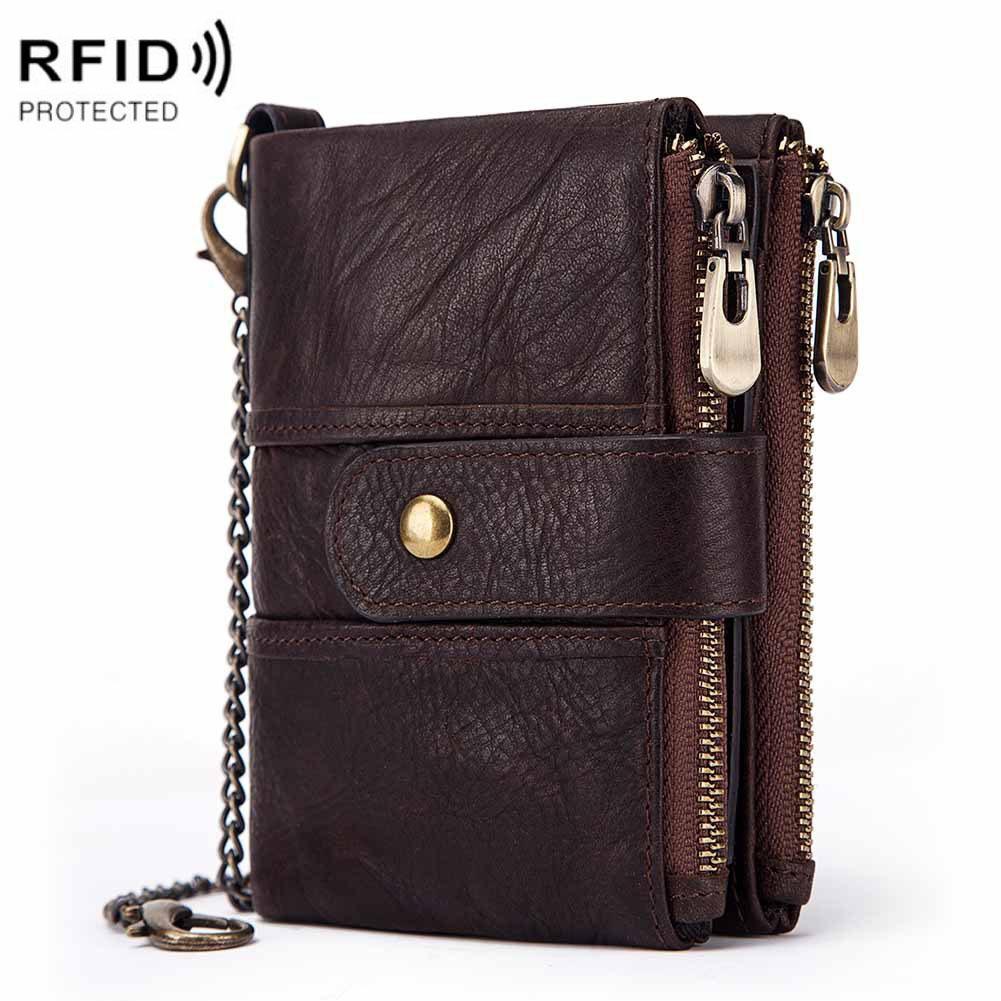 V562-E1079162060DBT-202508280552-00 Secure Multi-function Rfid Wallet - Anti-theft - Brown - Image 1