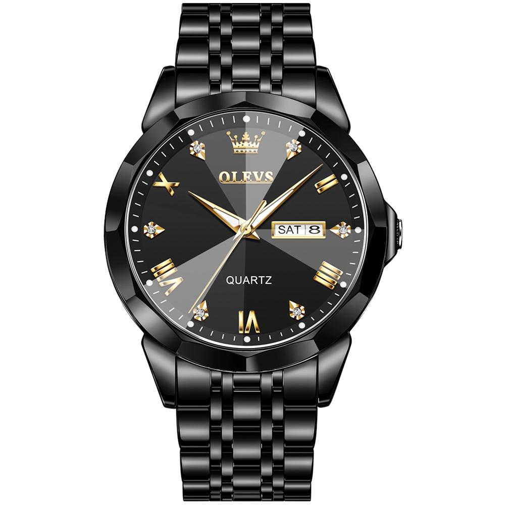 V562-E109147400ADE-202508281620-00 Waterproof Quartz Watch for Men with Luminous Dial - Black - Image 1