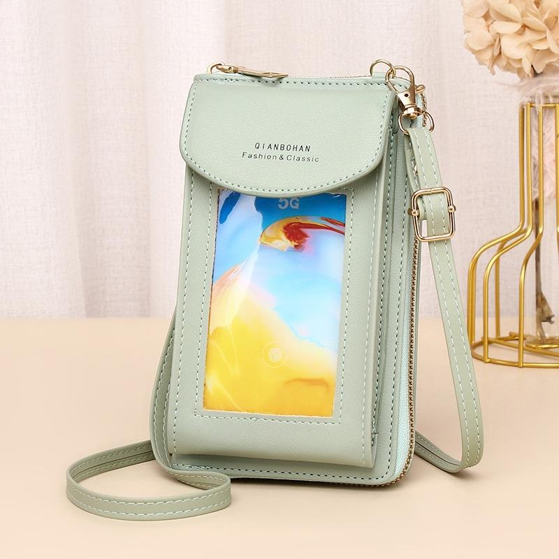 V562-F1096501060DBT-202508291211-00 Women Touch Screen Shoulder Bag For Mobile Phones - Light Green - Image 1