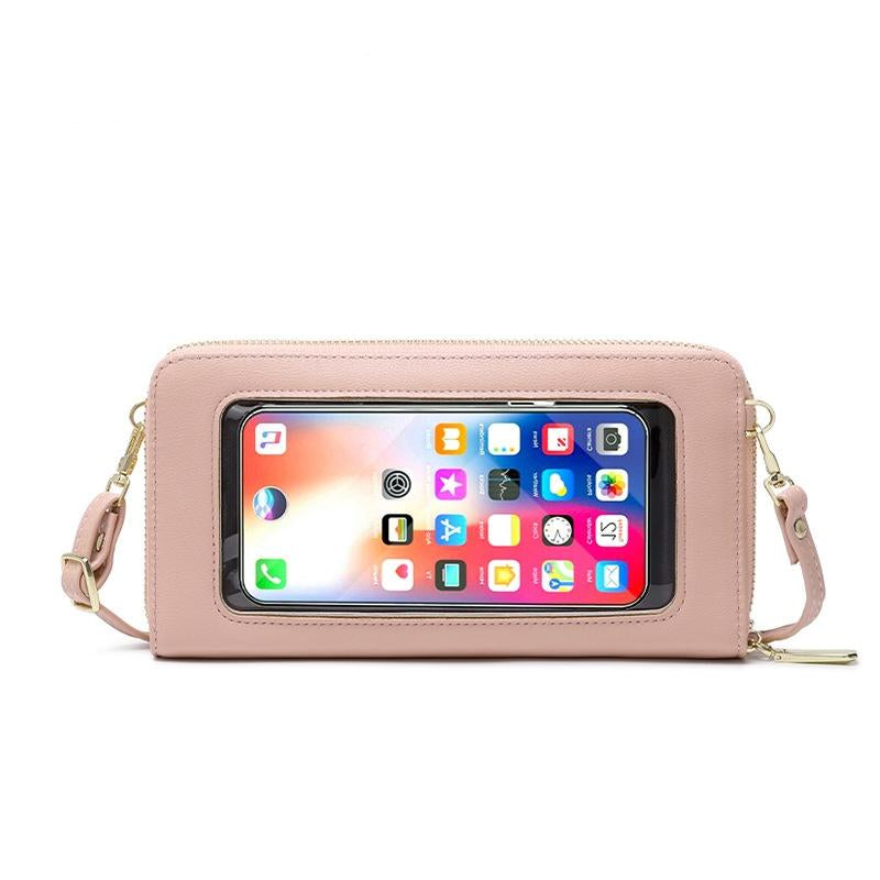 V562-F1098672060DBT-202508291220-01 Anti Theft Rfid Cross Body Phone Bag With Touch Screen - Pink - Image 2