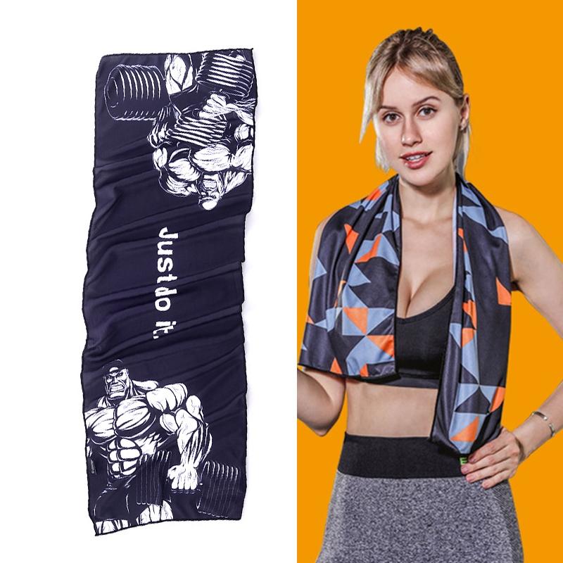 V562-G1012443850DBT-202508290615-00 Quick Drying Gym Towel For Sports - Black Man Dumbbell - Image 1