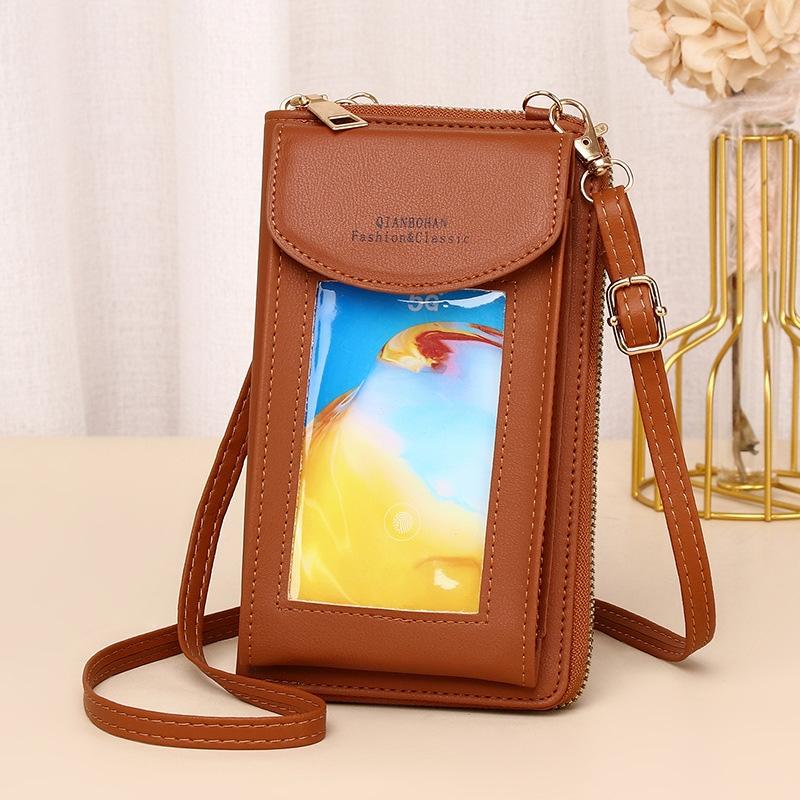 V562-G1096501060DBT-202508291210-00 Women Touch Screen Shoulder Bag For Mobile Phones - Brown - Image 1