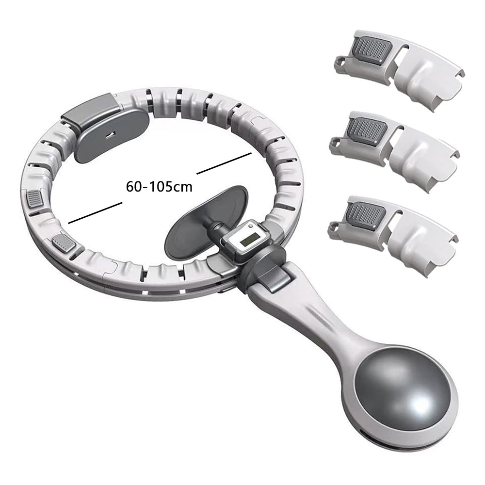 V562-GU23-J630GREY-3-202508291421-00 Vibe Geeks 360 Degree Smart Infinity Intelligent Hula Hoop - Gray 3 Adjustable Suction - Image 1