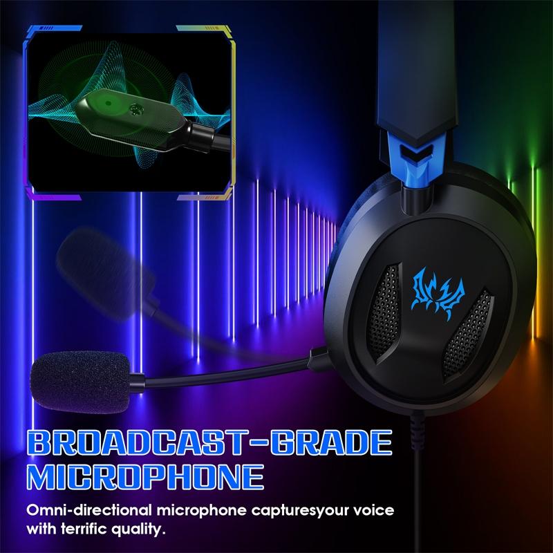 V562-J3010CP-202508292210-04 Omni Mic Gaming Headset 1.7M Cable Black+Blue - Black+Green - Image 5