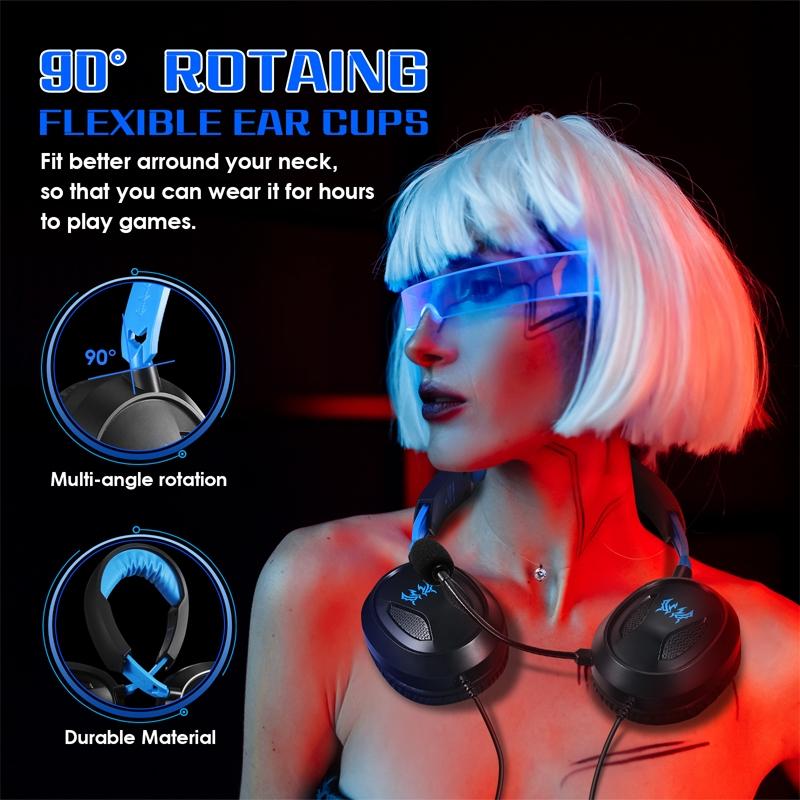 V562-J3010CP-202508292210-09 Omni Mic Gaming Headset 1.7M Cable Black+Blue - Black+Green - Image 10