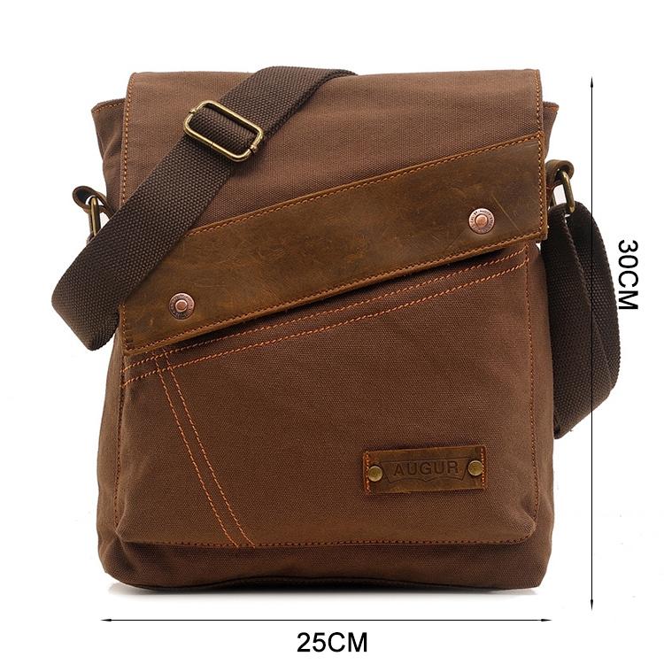 V562-K0322BCC-202508282321-02 Retro Canvas Vertical Shoulder Messenger Bag Functional & Stylish - Khaki - Image 3