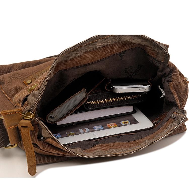 V562-K0322BCC-202508282321-13 Retro Canvas Vertical Shoulder Messenger Bag Functional & Stylish - Khaki - Image 14