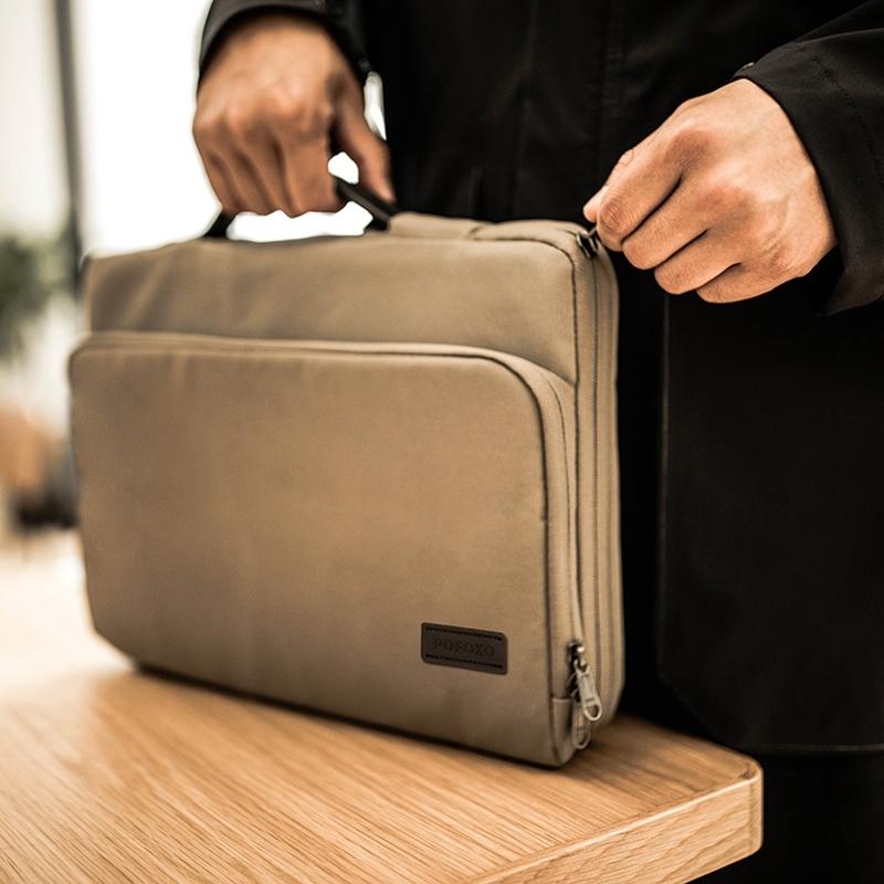 V562-K0602BL-202508290731-09 Waterproof Laptop Handbag - Portable and Durable - Khaki - Image 10