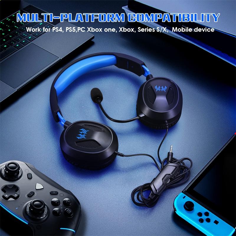 V562-L3010CP-202508292210-07 Omni Mic Gaming Headset 1.7M Cable Black+Blue - Black Blue - Image 8