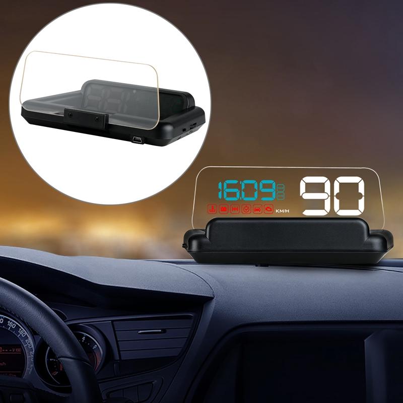 V562-L3558SMC-202508290815-00 Virtual Hd Car Hud Display Speed Rpm Water Temp Oil Consumption Distance / Time Voltage Over Speed Alarm - Blue - Image 1