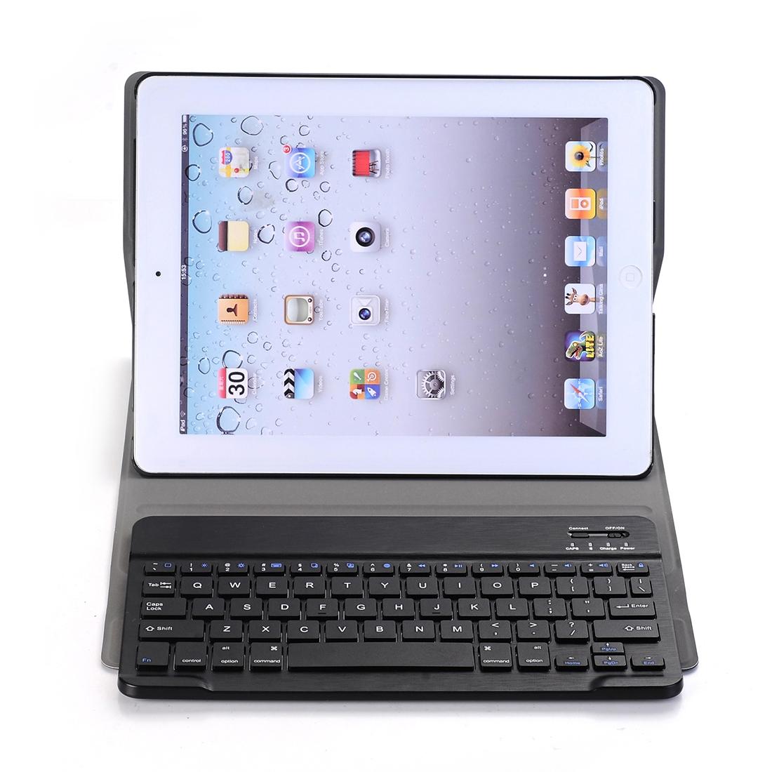 V562-L4155D4PI-202508290646-00 Universal Ultra-Thin Tablet Case With Bluetooth Keyboard For Ipad 4 / 3 / 2 - Horizontal Flip - Blue - Image 1