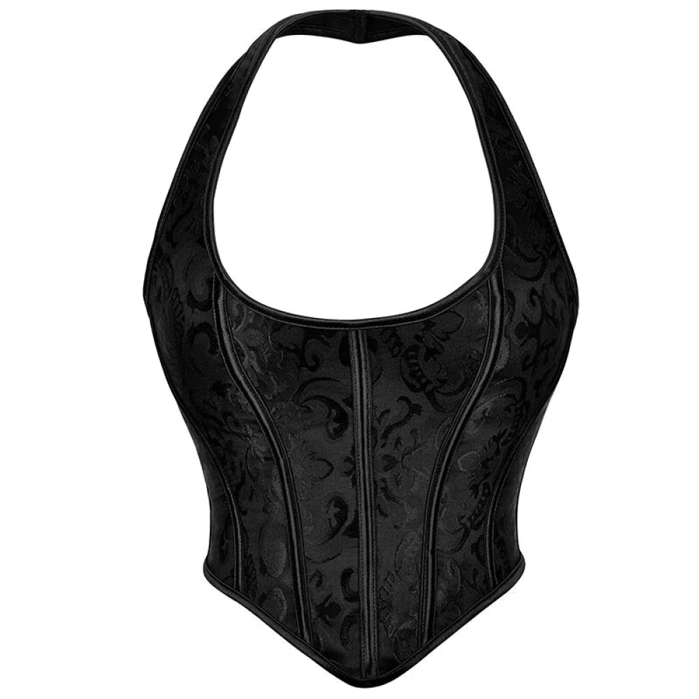 V562-OBBPBBAIBOKTKLAB-20-202508291645-00 Steampunk Chest Binder Bustier Halter Corset Top For Women Plus Size Retro Corselet - 767 Black - Xs - Image 1