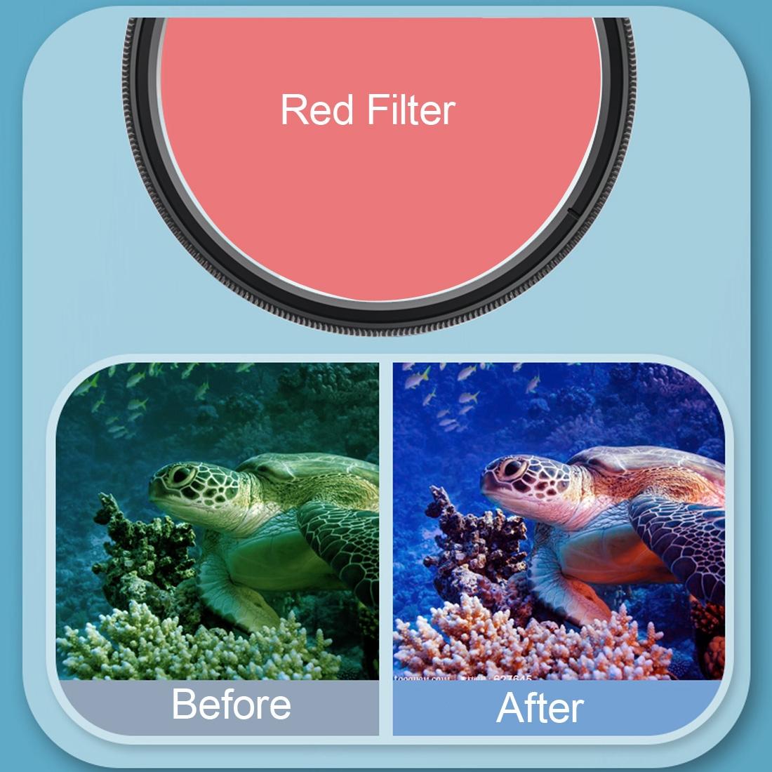 V562-R0590ACD-202508290335-06 58mm Dive Housing Lens Filter for Gopro Hero8 with Waterproof Case - Red - Image 7