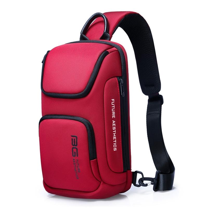 V562-R1872GO-202508282231-00 Waterproof Anti Theft Crossbody Chest Bag For Men 34 X 17.5 X 11Cm - Red - Image 1