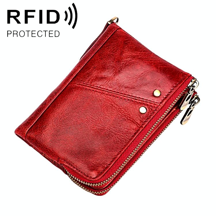 V562-R3766BCC-202508280916-00 Men Leather Rfid Wallet - Antimagnetic - Red - Image 1