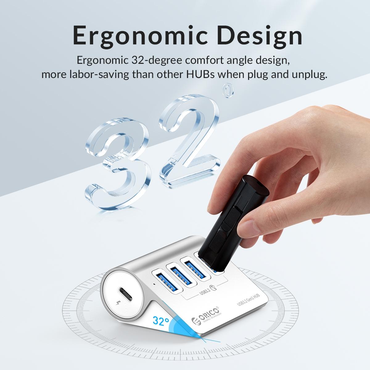 V562-S1803CP-202508280417-04 Aluminum 4-Port Usb 3.2 Gen1 Hub Silver - Image 5