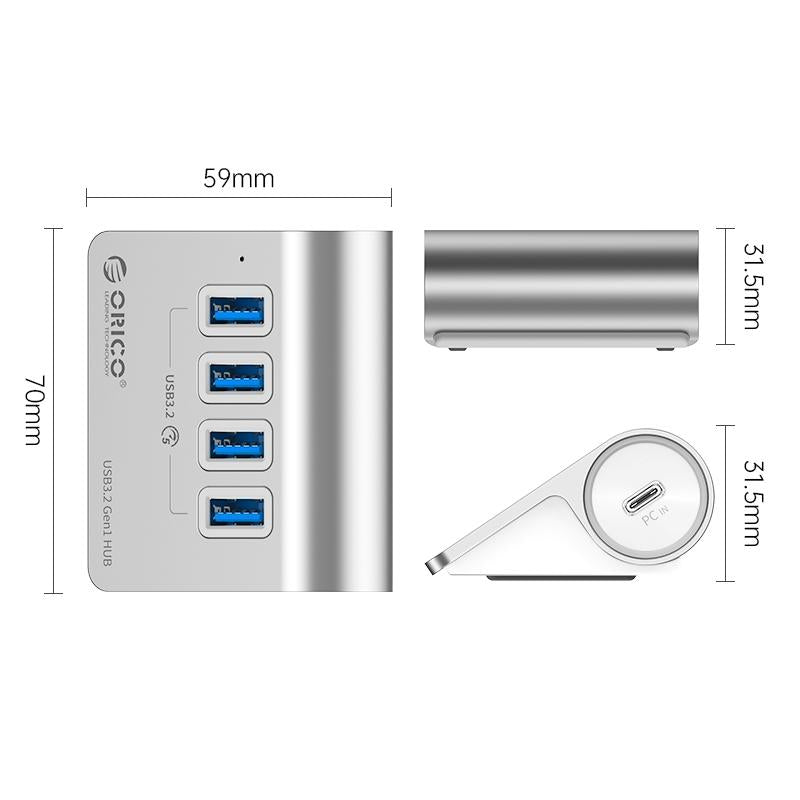 V562-S1803CP-202508280417-06 Aluminum 4-Port Usb 3.2 Gen1 Hub Silver - Image 7