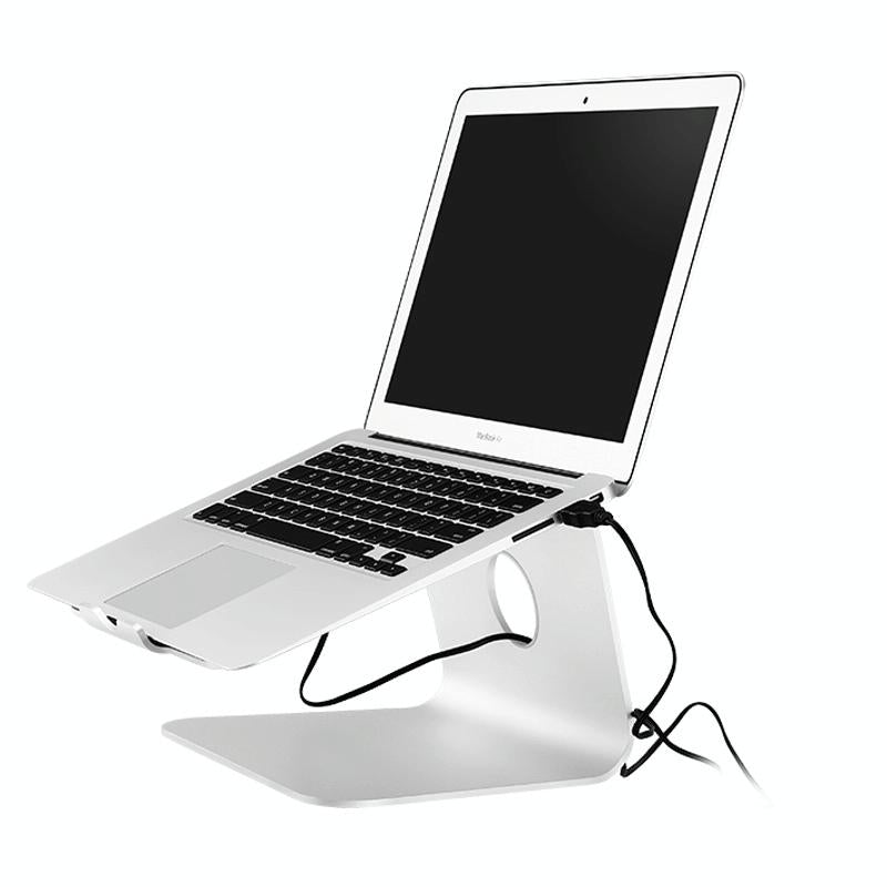 V562-S4271CP-202508272132-06 Classic Aluminum Cooling Stand with Fan for Mac Ipad and Laptops - Silver - Image 7