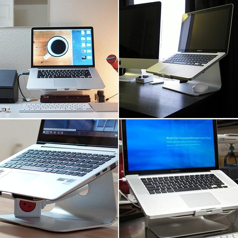 V562-S4271CP-202508272132-07 Classic Aluminum Cooling Stand with Fan for Mac Ipad and Laptops - Silver - Image 8