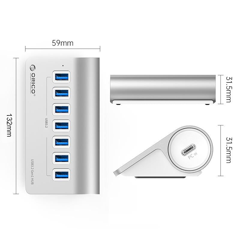 V562-S6803CP-202508280816-02 Aluminum 7-Port Usb 3.2 Gen2 Hub 10Gbps With 0.5M Cable - Image 3