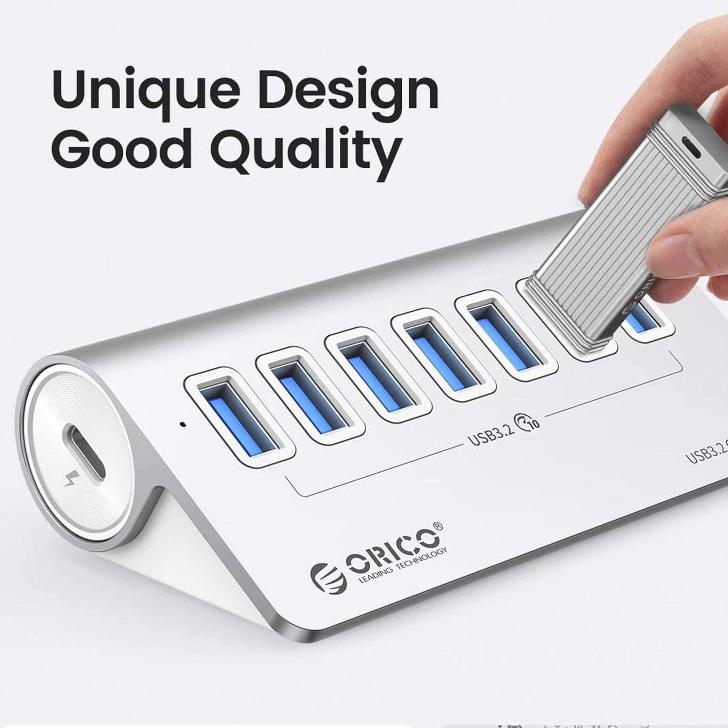 V562-S6803CP-202508280816-06 Aluminum 7-Port Usb 3.2 Gen2 Hub 10Gbps With 0.5M Cable - Image 7
