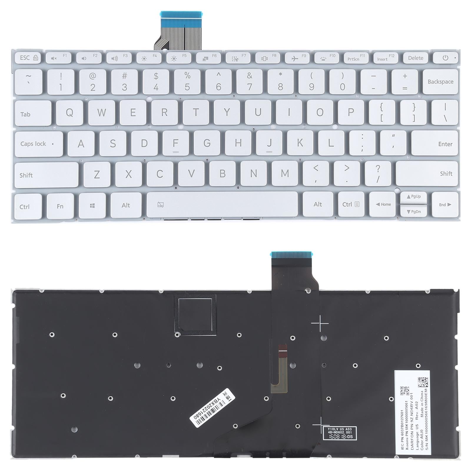 V562-S9670CBM-202508271717-00 Xiaomi Mi Notebook Air 12.5 Keyboard with Backlight - Silver us Version - Image 1