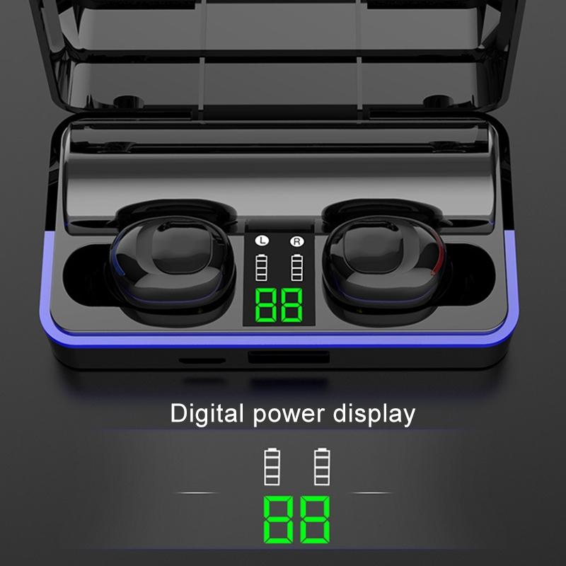 V562-W4450D6PI-202508281641-03 Waterproof Touch Wireless Bluetooth Earphones with Charging Box - 5.0 - White - Image 4