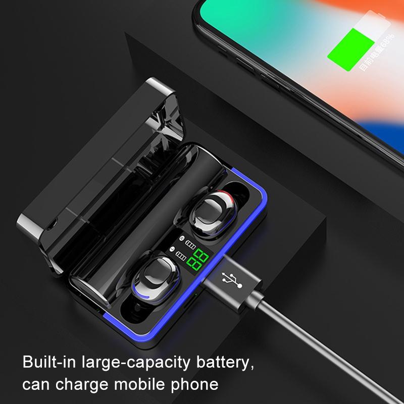 V562-W4450D6PI-202508281641-09 Waterproof Touch Wireless Bluetooth Earphones with Charging Box - 5.0 - White - Image 10