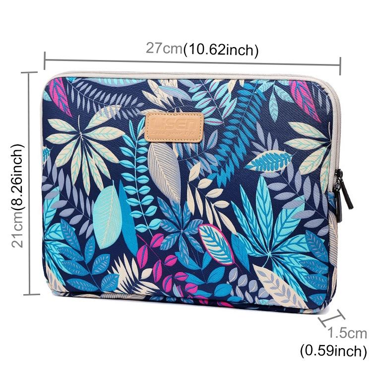 V562-WC3700BL-202508290420-01 Colourful Leaves Sleeve Case for Ipad Air Galaxy Tab Yoga Surface Pro - Zipper Bag for 10.1 Laptops / Tablets - White - Image 2