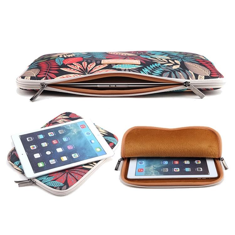 V562-WC3700BL-202508290420-04 Colourful Leaves Sleeve Case for Ipad Air Galaxy Tab Yoga Surface Pro - Zipper Bag for 10.1 Laptops / Tablets - White - Image 5