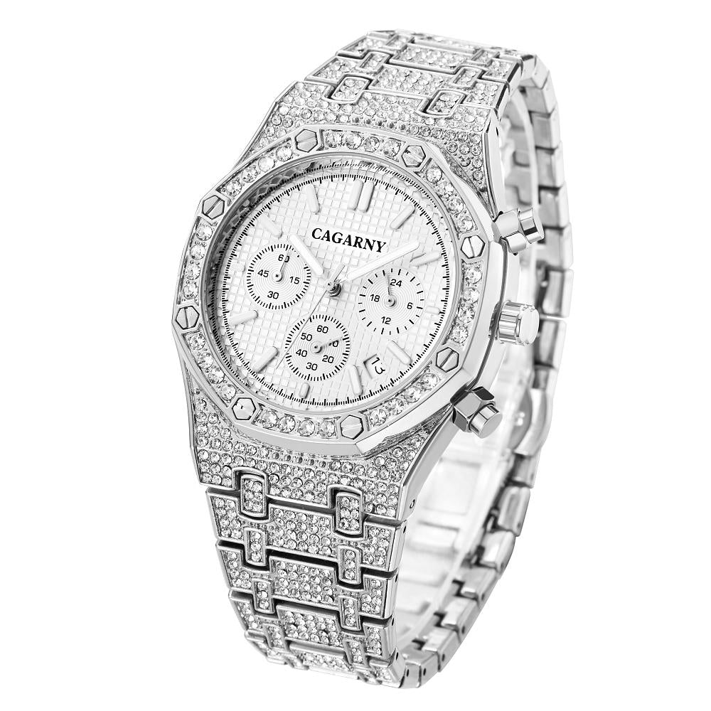 V562-WS4330AW-202508281135-00 Men Stainless Steel Watch with Diamond-studded Dual Movement - Wa0334Sw - Image 1