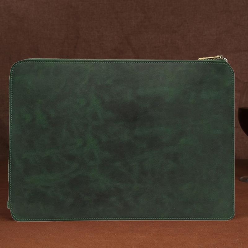 V562-Z3901BL-202508290341-03 Leather Laptop Tablet Bag with Zipper for Macbook Samsung Sony Dell Alienware Chuwi Asus Hp - Brown - Image 4