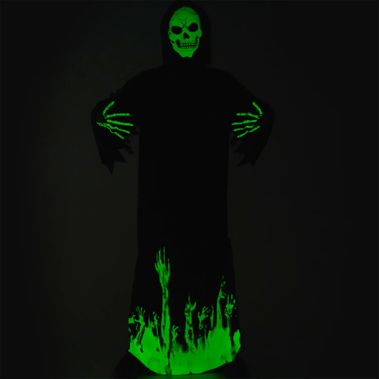 V563-22949-202509170831-02 Scary Adult Glow in the Dark Party Costume Skeleton Reaper Halloween - Image 3