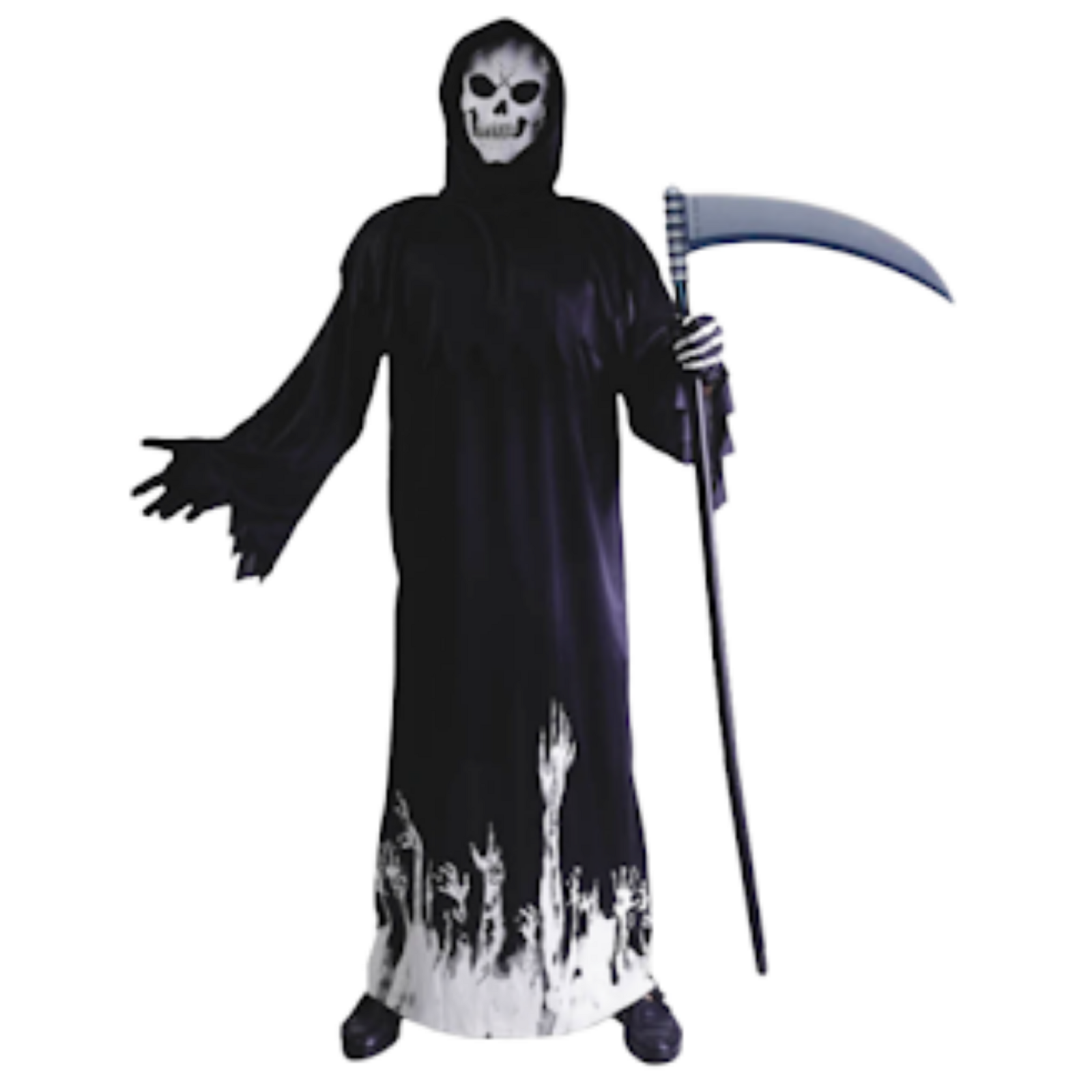 V563-22949-202509170831-04 Scary Adult Glow in the Dark Party Costume Skeleton Reaper Halloween - Image 5