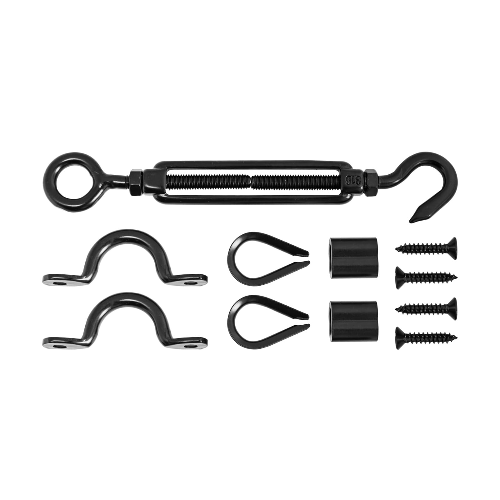 V563-CHS078-202508190830-01 Pinnacle Hardware 316 Stainless Steel Marine Grade Hook/Eye Turnbuckle Black Balustrading Kit - Image 2