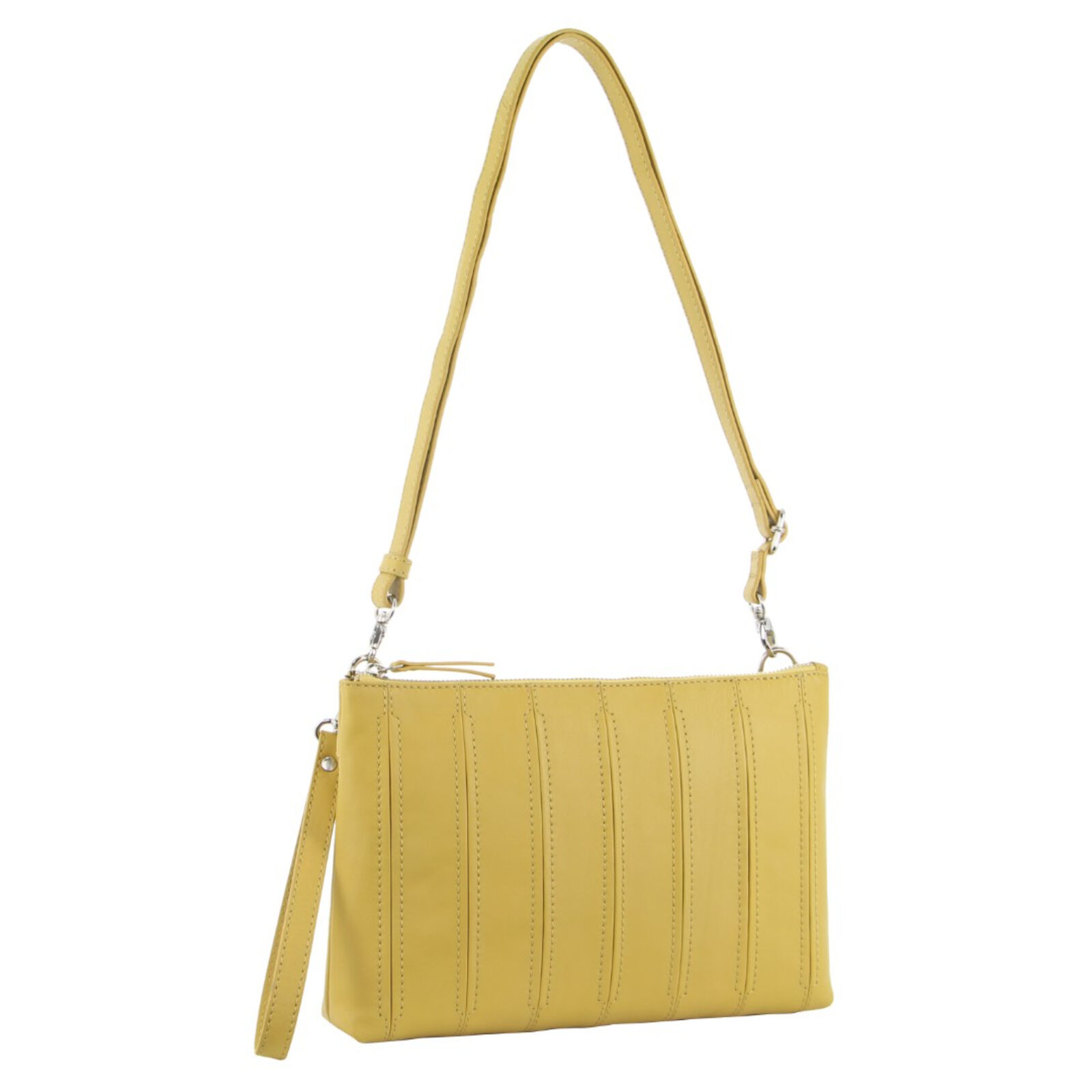 V563-PC3574-YELLOW-202508190815-00 Pierre Cardin Womens Crossbody/Clutch Leather Bag in Yellow - Image 1