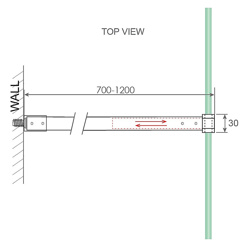 V63-918791-202507101021-10 120cm Reeded Single Shower Glass Screen with Black F-brackets & Square Pole - Image 11
