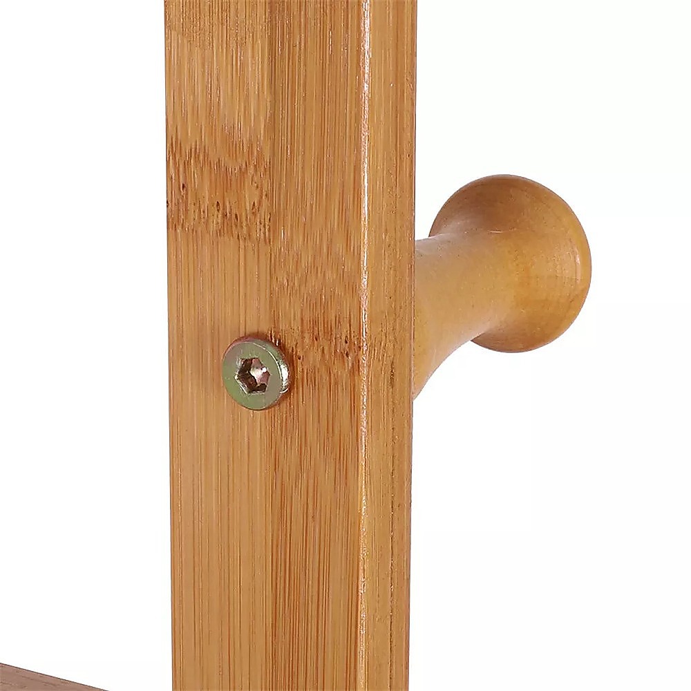 V63-952891-202509221031-03 Wooden Clothes Rail with Shelves & Wheels – Open Wardrobe Rack Stand - Image 4