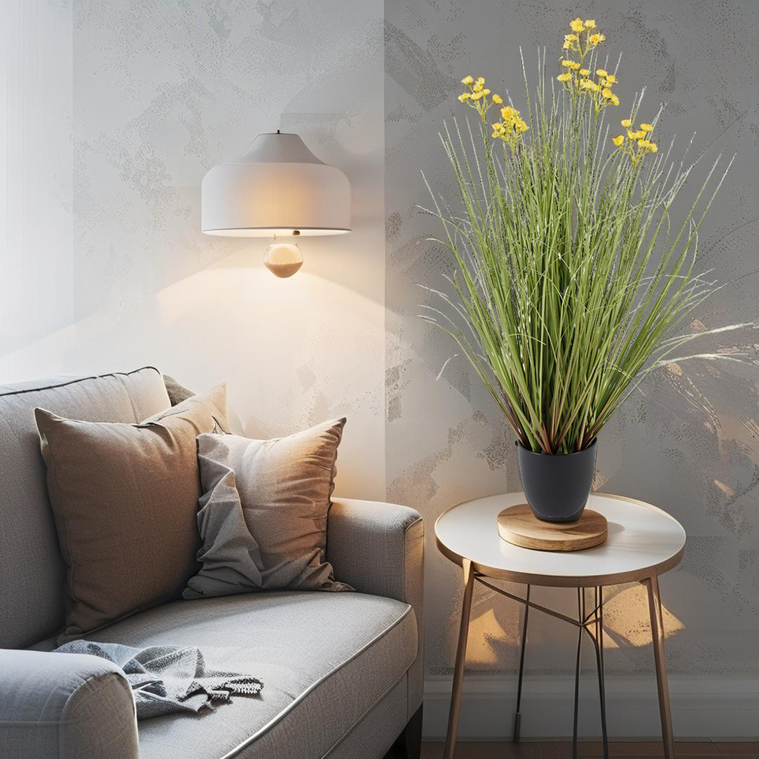 V637-05070GRS-202508251430-02 Potted Artificial Grassy Spring Wildflower 85cm - Image 3