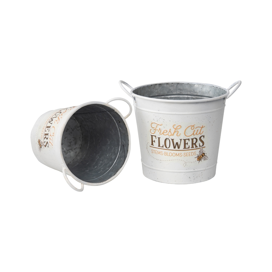 V637-11036BKT-202508251440-02 Set 2 Flowers Bucket Planters 32cm - Image 3